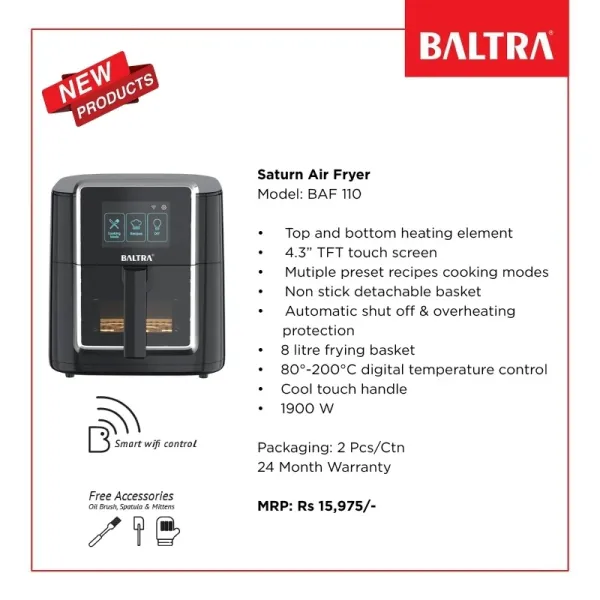Baltra \'Super Fry\' Digital Air Fryer - Healthy Oil-Free Frying