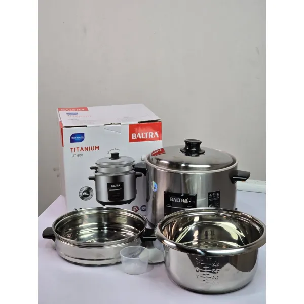 Baltra Titanium 2.2L Stainless Steel Multi-Cooker & Rice Cooker with Steamer