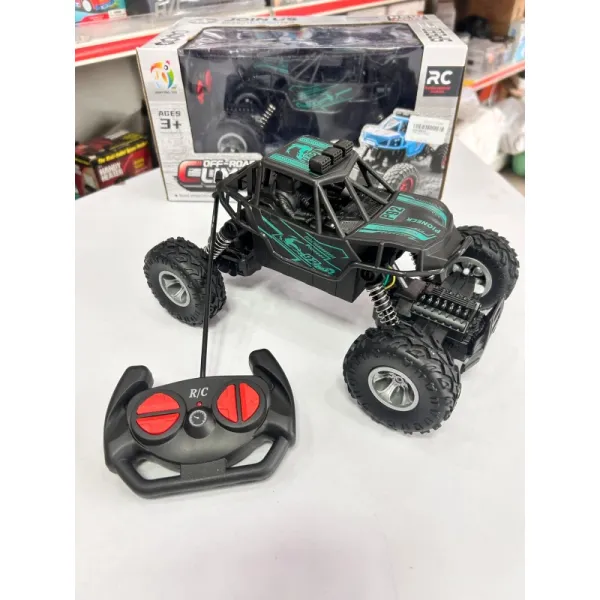 RC Off-Road Pioneer Truck | Black & Green Rock Crawler Toy