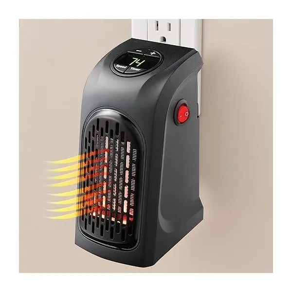 Electric New Handy Heater Turbo Wall-Outlet 400 Watts with Temperature Control| Mini Heater, Portable Heater| Mini Heater for Bedroom (Office Work Room, Bathrooms, Rooms)