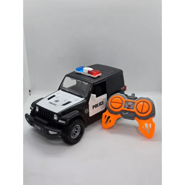 Off-Road RC Police Jeep with Lights & Siren - Rechargeable Remote Control Toy Car