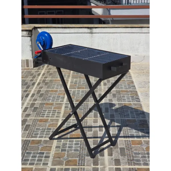 Portable Folding Charcoal BBQ Grill with Fan