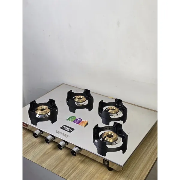 Better Heavy-Duty 4-Burner Automatic Gas Stove with Toughened Glass