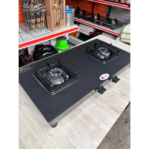 RG DLX Black G.T. Auto 2 Burner Gas Stove