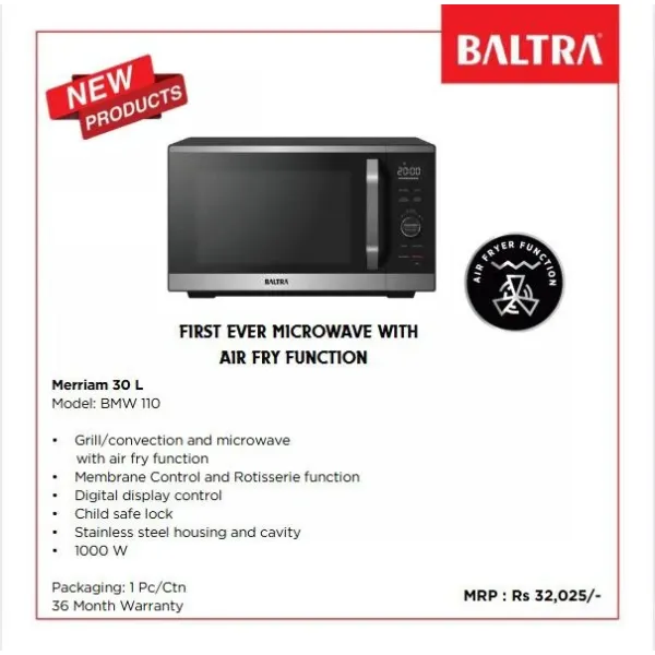 Baltra Merriam 30 L microwave oven, model BMW 110