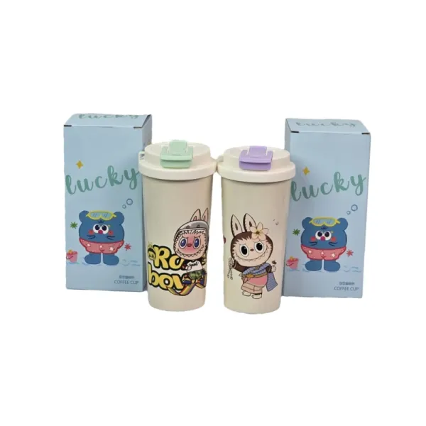 500ml Labubu-themed insulated travel mug or coffee tumbler