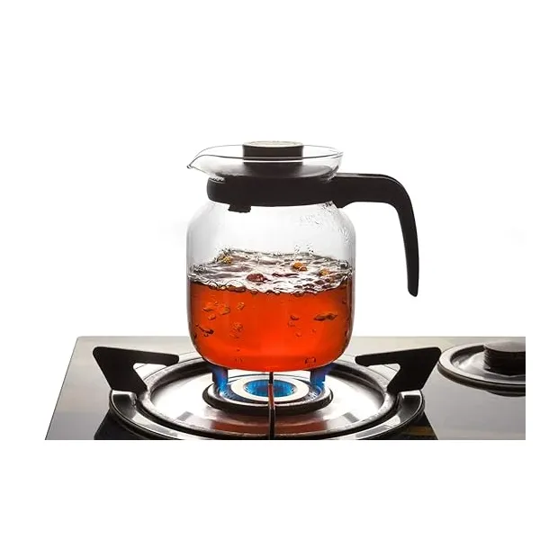 SignoraWare Eleganza Carafe Flame Proof Glass Kettle with Stainer, 1.2 Litre, Transparent