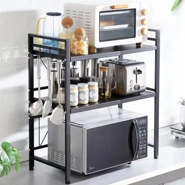 Microwave Oven Adjustable Double Layers Kitchen Storage Rack
