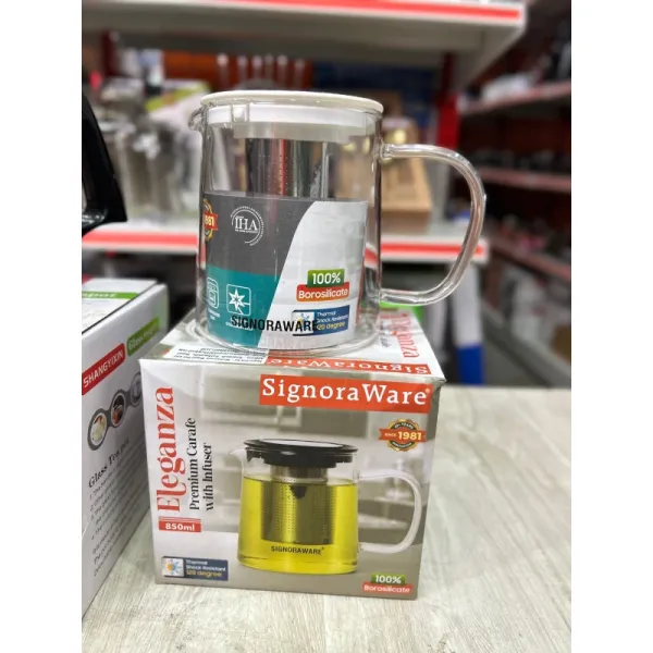 SignoraWare Eleganza Premium Carafe with Infuser, 850ml capacity
