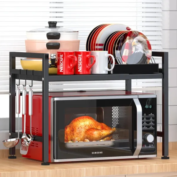 Microwave Oven Adjustable Single Layers Kitchen Storage Rack