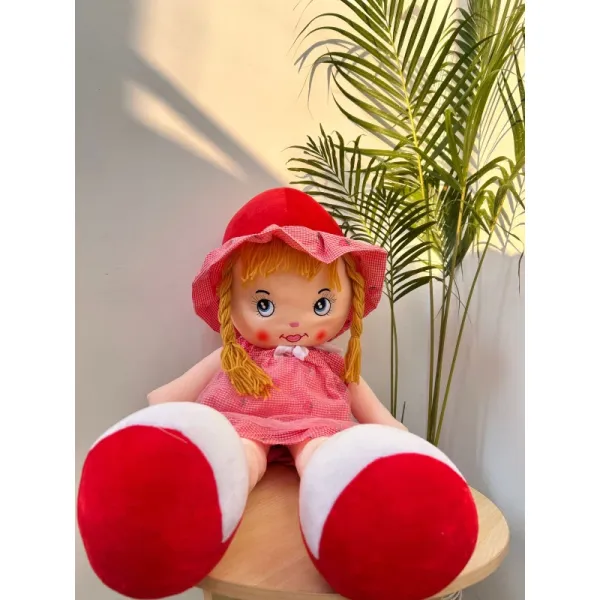 Large Red /Pink /Yellow Gingham Plush Rag Doll
