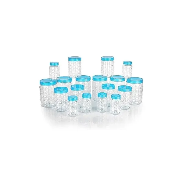 24-Piece Multi-Size Plastic Food Storage Container Set with Airtight Teal Lids
