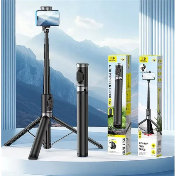 KOOSDA KS-L22 Auto Pop Open Tripod Selfie Stick