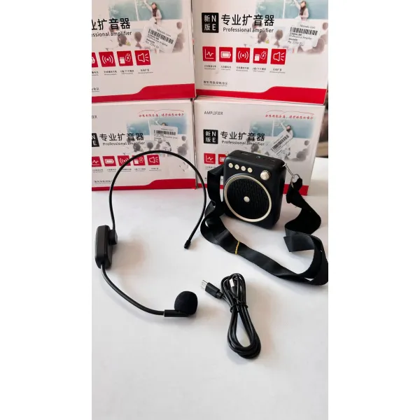 Portable Voice Amplifier with Wired Headset Microphone, Rechargeable Personal PA Speaker