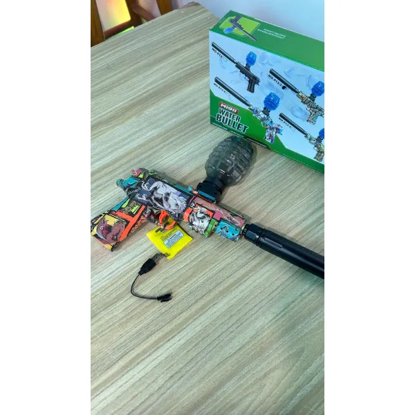 MISII Electric Automatic Shell Ejecting Gel Blaster Toy Gun - Realistic Water Bullet Shooter with Rechargeable Battery and Grenade Magazine