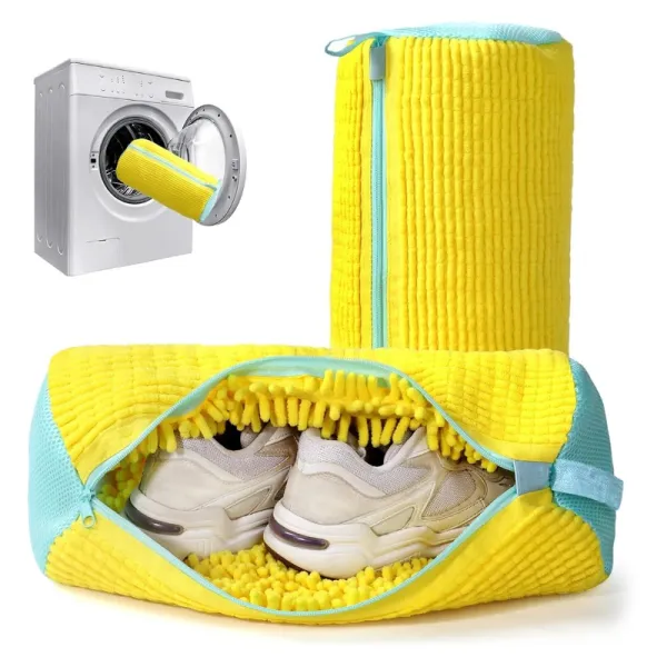 Shoe Washing Machine Bag with Invisible Zipper | Multipurpose Shoe Cleaning Bag | Reusable Shoe Bags for Travel, Laundry and Storage, Sneakers, Sports Shoes Organizer