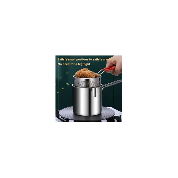 Kitchen Deep Frying Pot 304 Stainless Steel Kitchen Fryer With Strainer Tempura Fryer Pan Chicken Fried Chicken Cooking Tools