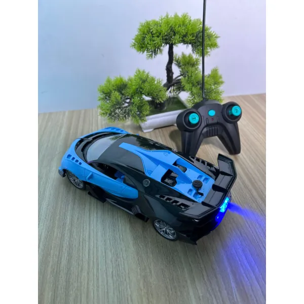 High-Speed Blue & Black Bugatti Chiron Style Remote Control RC Toy Car