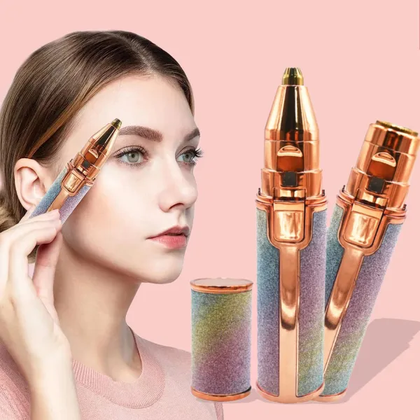  Rechargeable 2 In 1 Eyebrow Trimmer Flawless Facial And Eyebrow Razor For Women Portable And Easy To Use