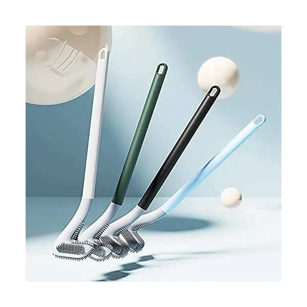 Silicone Toilet Brush Scrubber Deep Cleaner Hockey Shape