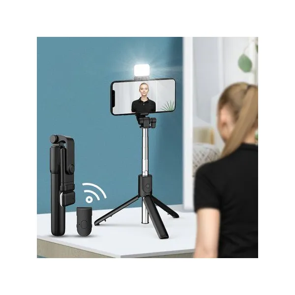 Selfie Stick Tripod Stand 3-in-1 Portable Tripod Mobile Holder with Bluetooth Remote