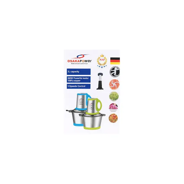 OSAKA POWER 3L Electric Meat Grinder and Food Chopper – 500W Powerful Motor