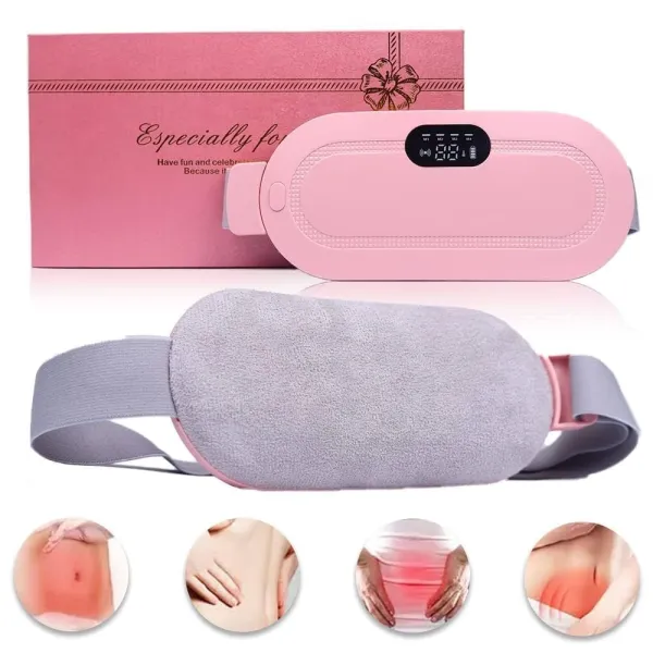 Menstrual Pain Relief Warming Belt, Period Pain Relief Heat Belt Pad 3 Gear Temperature+6 Gear Massage for Cramps and Period Belt 