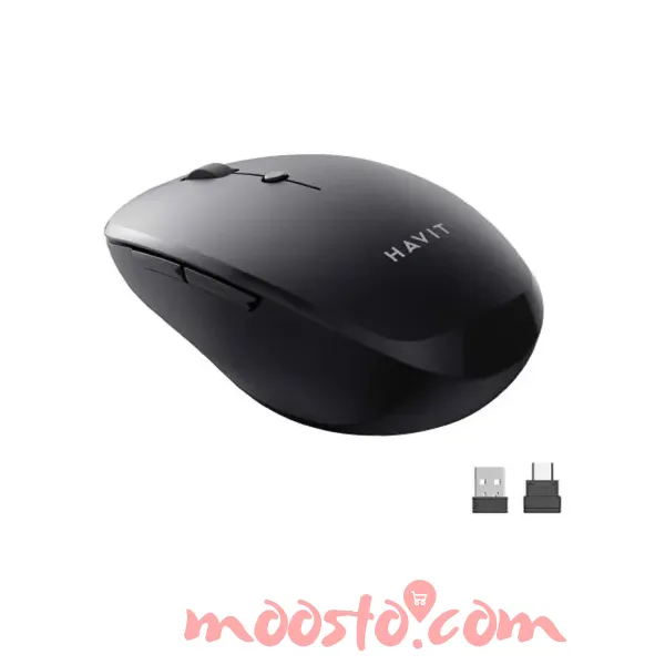 Havit MS50WB Tri-Mode Wireless Mouse – Bluetooth + 2.4GHz + Type-C Connectivity with 1-Year Warranty
