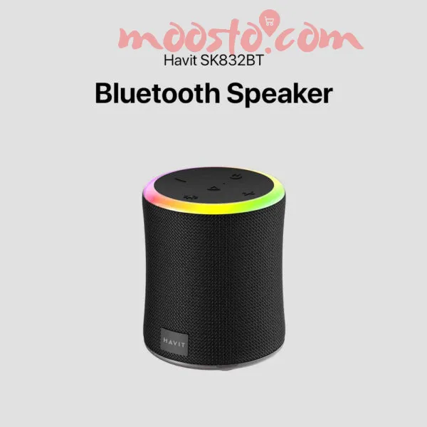 Havit SK832BT Bass Waterproof Wireless Speaker – IPX7 Waterproof Outdoor Speaker with RGB Ring Light