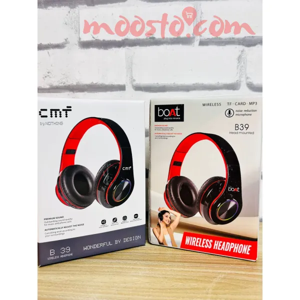 B39 Head Mounted Wireless Headphones – Bluetooth & Wired Headphones with LED Backlight