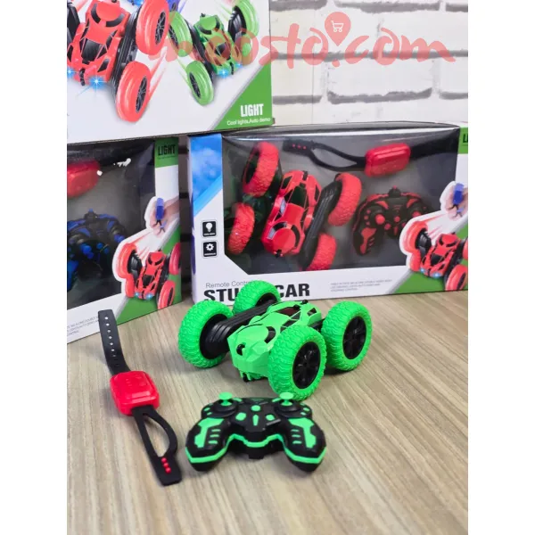Gesture Control Stunt Car with Watch & Remote – Rechargeable LED Toy Car