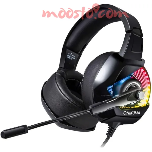 ONIKUMA K6 Wired Gaming Headset - Immersive Stereo Sound with Noise-Cancelling Mic & RGB Lights