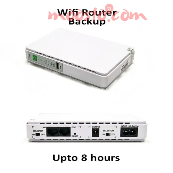 Router Backup Upto 8 Hours Mini Portable Modem Router UPS Poe Dc Wifi Backup - 8800mah