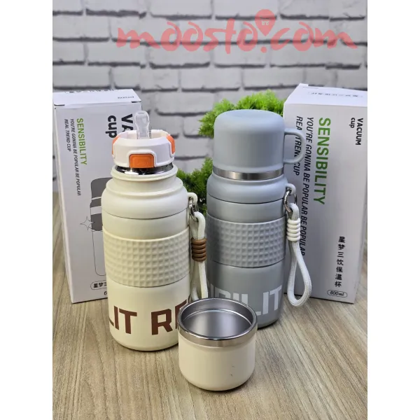 Kids 600ml 3-in-1 Vacuum Insulated Water Bottle with Straw 