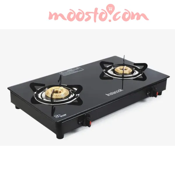 Instacook 2 Burner Automatic Glass Top Gas Stove (QUEEN)