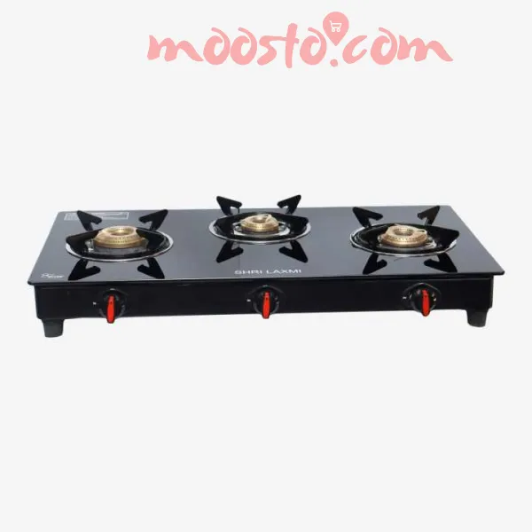 Instacook Shri Laxmi 3 Burner Glasstop Automatic Gas Stove