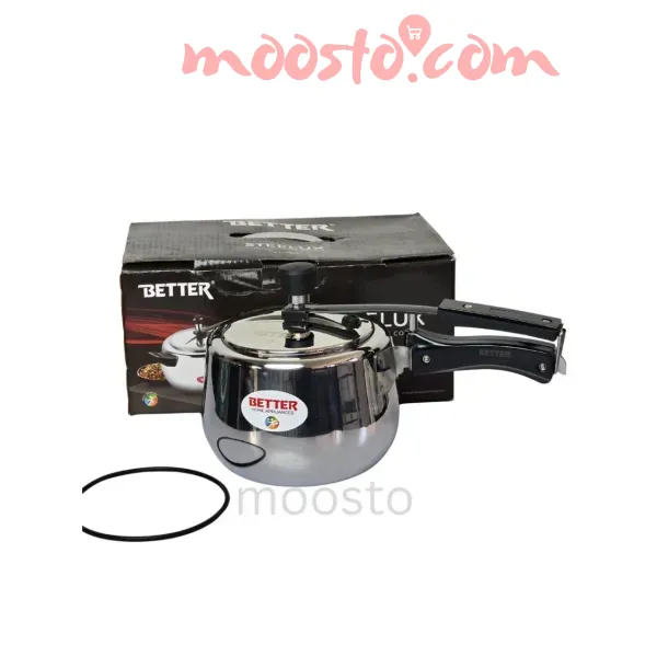 BETTER STEELUX 3-Liter Tri-Ply Pressure Cooker - Induction & Gas Compatible Cookware