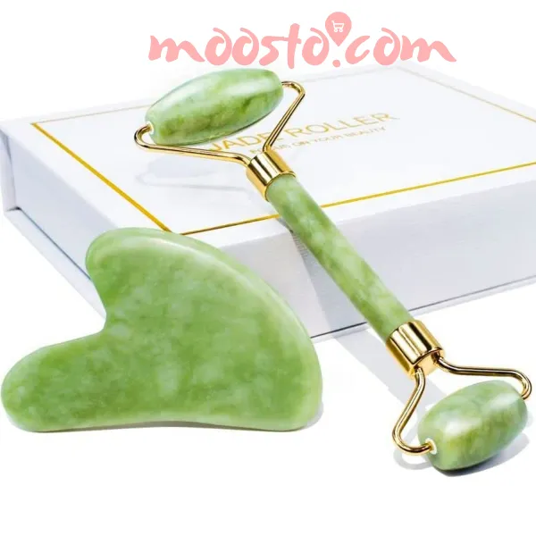 Face Stone Jade Roller Massager with Gua Sha Stone And Ice Roller Set 4 in 1 combo