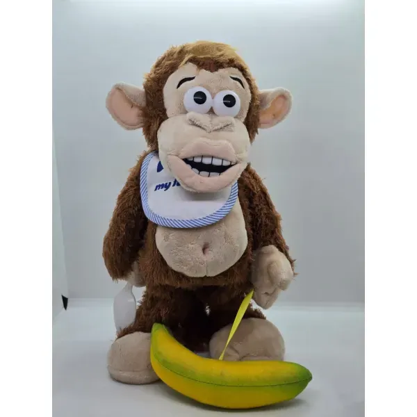 Interactive Dancing Monkey with Banana - Crying & Laughing Battery Operated Plush Toy