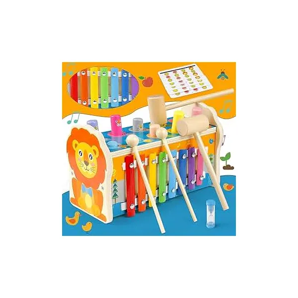 Wooden Tiger \"Beats The Master\" Activity Toy - Montessori-Inspired Hammer Game for Kids 3+ | Develops Motor Skills & Early Learning