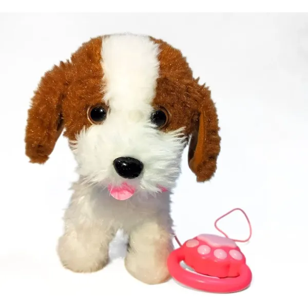 Pals Plush Walking and Singing Dog Toy Pet & Remote Control Leash Electronic Pets for Kids (Brown)
