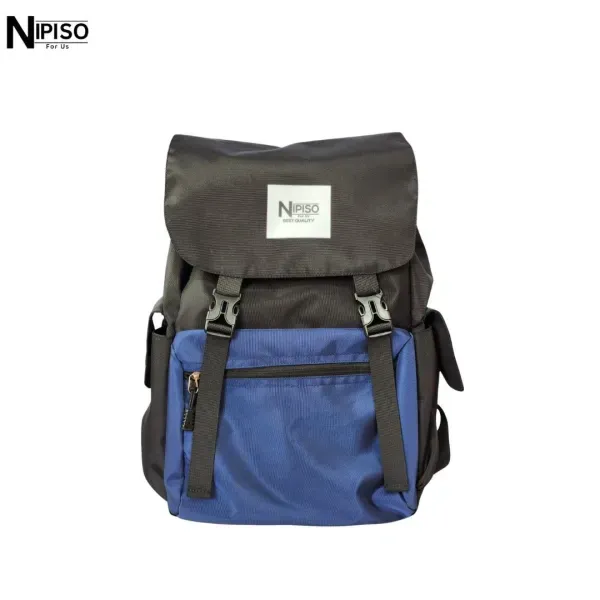 NIPISO Boulder Sack Black/Blue for Men and Women ( Unisex ) Backpack with Laptop Compartment | Fashion Unisex Backpack