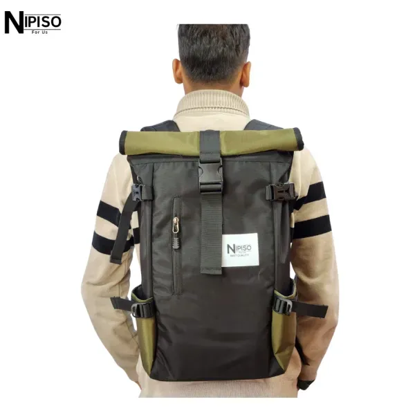 NIPISO Ghost Backpack For Men Women - Black Green| Fashion Stylish and Spacious Padded Laptop Compartment Backpack