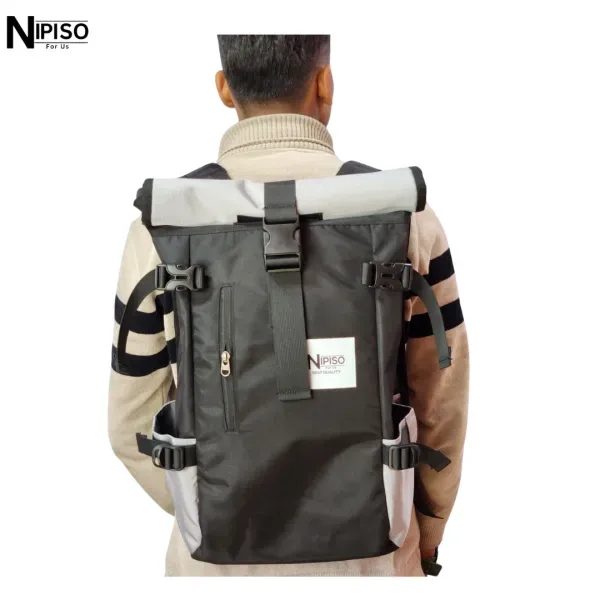 NIPISO Ghost Backpack For Men Women - Black Grey | Fashion Stylish and Spacious Padded Laptop Compartment Backpack
