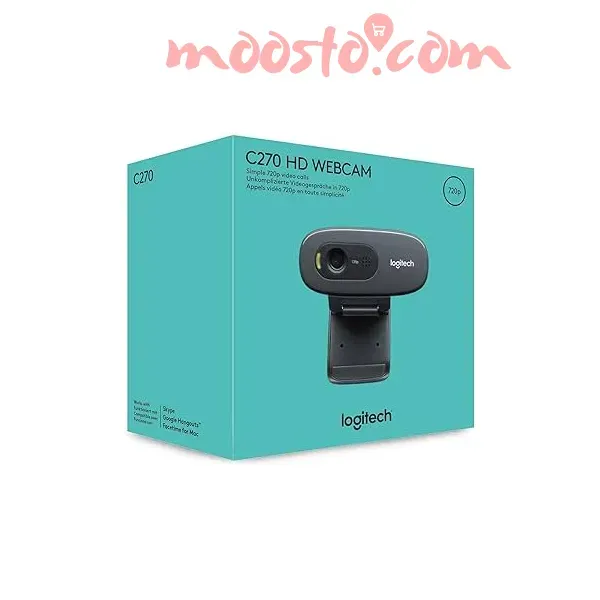 Logitech C270 HD Webcam – Clear Video Calls with Auto Focus & USB Plug-and-Play 