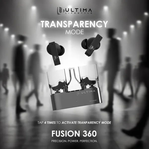 Ultima Fusion 360 Wireless Earbuds – ANC, Low Latency Game Mode & Quad Mic Calls