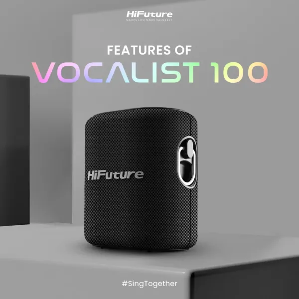 HiFuture Vocalist 100 – 20W/25W TWS Karaoke Speaker with Dual Wireless Mics & RGB Lights 