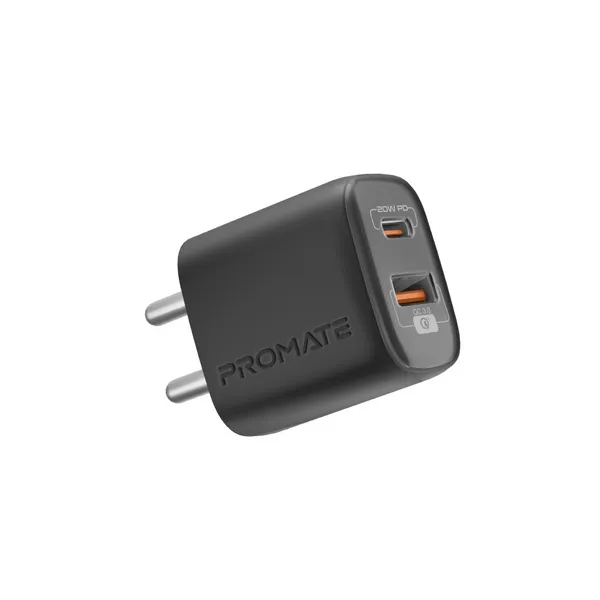 PROMATE Bi-Plug-2 20W PD Dual Port Wall Charger 
