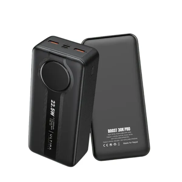 Ultima Boost 30K Pro Power Bank 30000mAh – 22.5W Fast Charging Portable Charger with 4 Ports