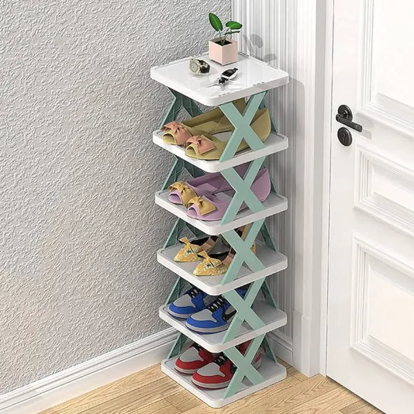 Stackable Shoe Shelf Rack – 6 Layer Space Saving Organizer 